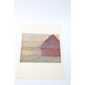 Claude Monet Print Haystack at Sunset Near Giverny Vintage 93896